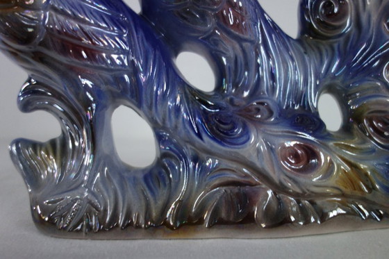 Image 1 of Italian ceramic sculpture of two peacocks, 1960s