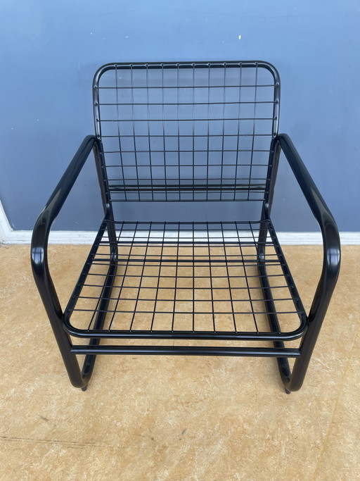 Poltrona vintage IKEA Mölle in filo d'acciaio di Knut e Marianne Hagberg – fauteuils, Metal, Textile