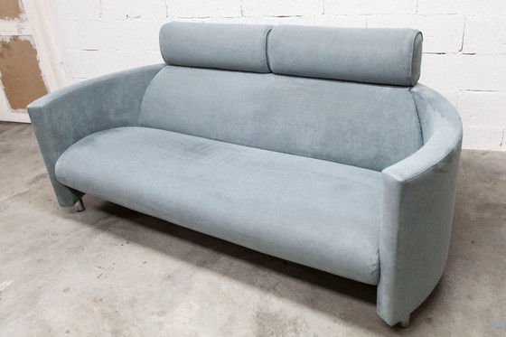 Image 1 of "Negresco" Sofa, designed by Bernard Massot for Neology France, in moiré velvet