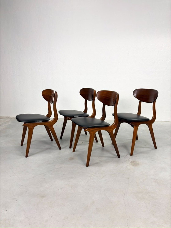 Image 1 of Set of dining room chairs 'Snavel' by Louis van Teeffelen
