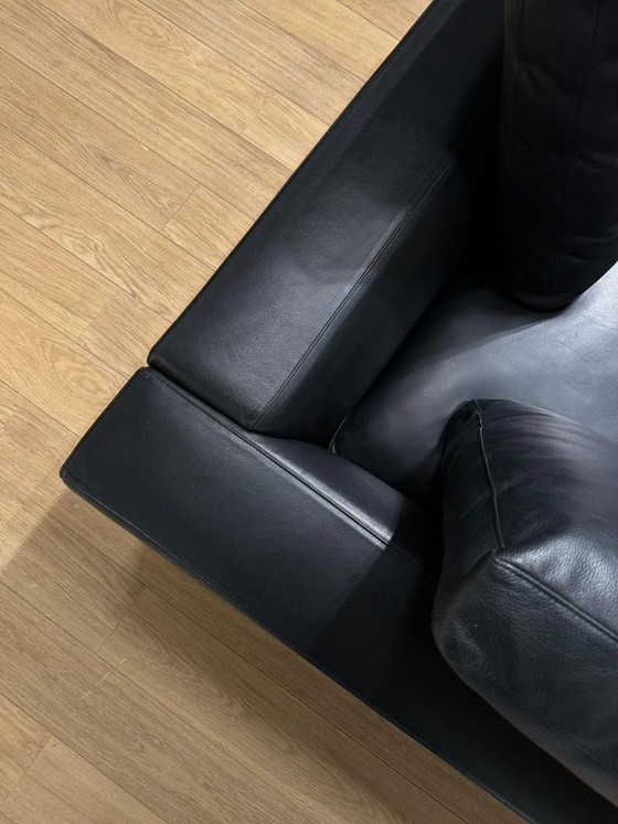 Image 1 of Divano angolare Minotti Andersen in pelle nera, come nuovo.