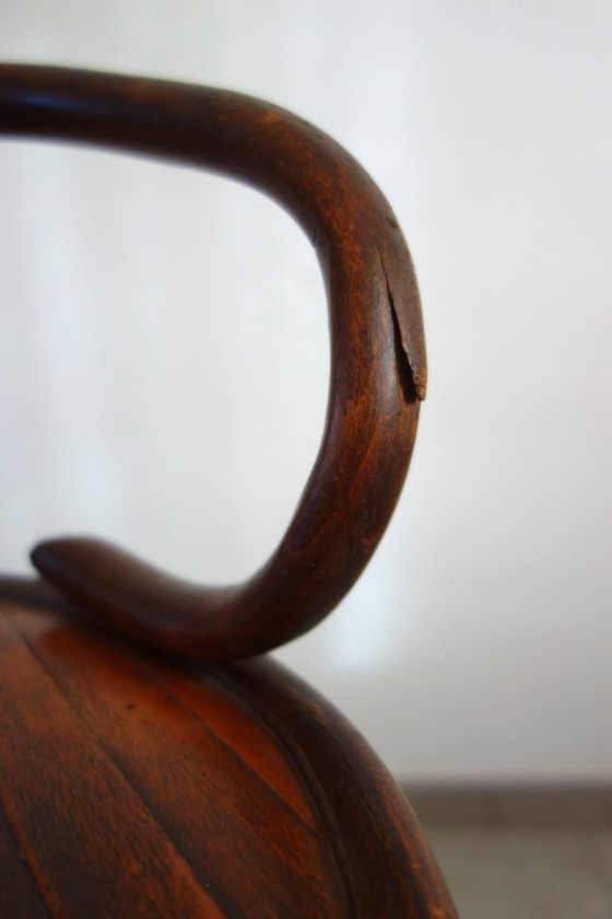 Image 1 of Children's high stool in curved wood, 1890s
