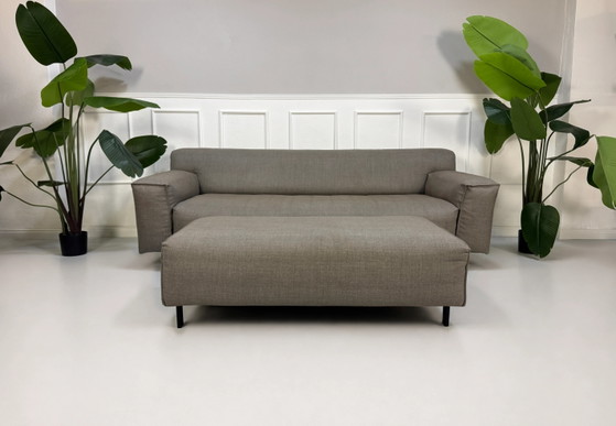 Image 1 of Rolf Benz Grata Bank + Hocker Stoff Grau Bankbank