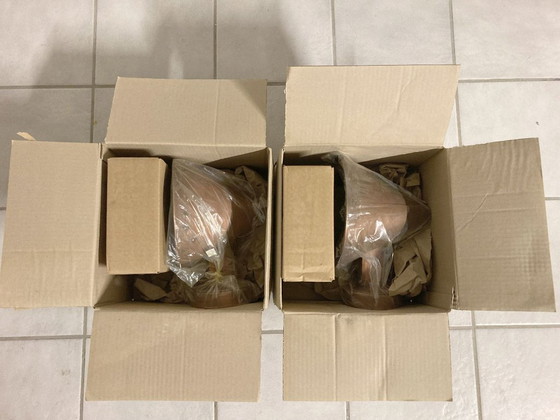 Image 1 of NEW 2x wall fixture 1x ceiling fixture copper opal glass BOOM