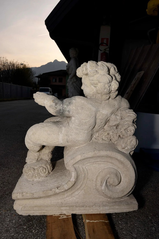 Late 19th Century Italian Carved Stone Putto – Sculpture, Vintage (photo 28 of 39)