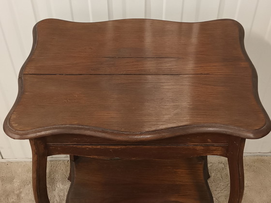 Antique Side table with storage compartment – Wood (photo 7 of 10)