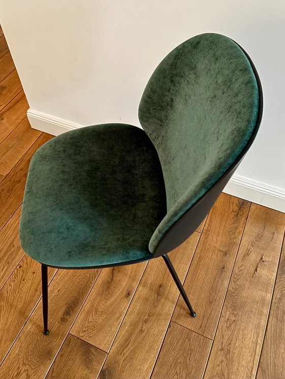 Image 1 of GUBI - "Beetle Dining" chair, plastic with front upholstery