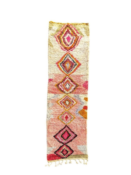 Image 1 of Marokkaanse loper 80 x 300 cm – Handgemaakt wollen Berber haltapijt met geometrisch patroon