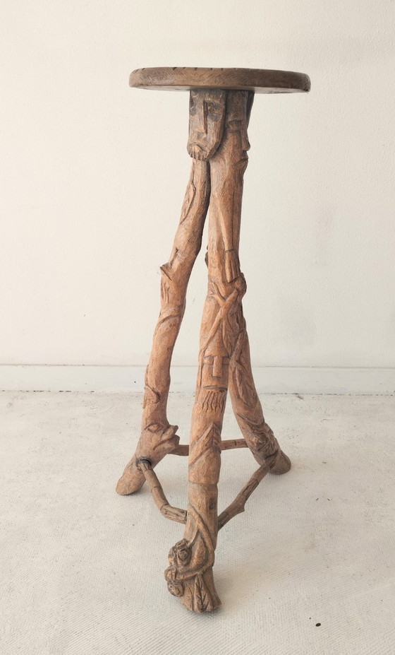 Image 1 of Satz von drei brutalistischen Barhockern, um 1970