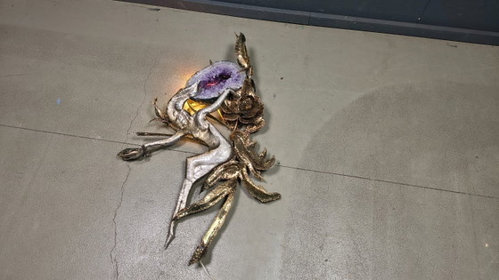 Image 1 of XL Illuminated amethyst wall sculpture by Marc D'Haenens, 1970s