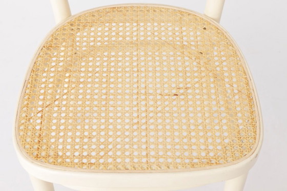 Chaise Vintage en Bois Courbé Style Thonet Modèle 214, Années 60, Hêtre & Cannage Viennois, Design (photo 3 of 12)