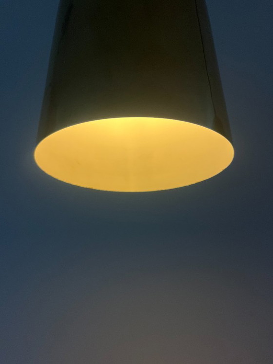 Image 1 of Vintage Deense messing hanglampen - set van 2