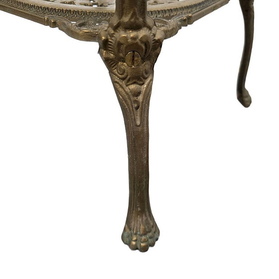Image 1 of French Art Nouveau style brass plant stand 1960s/70s