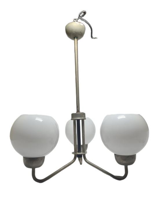 Lampadario in stile postmoderno, Polonia, anni '70 – Glass, Metal (photo 4 of 12)