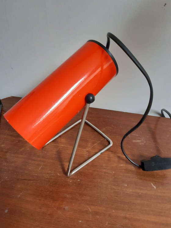 Lampe moderniste Mid-century 1966/1967 par John Brown, Métal, Chrome, Noir (photo 3 sur 8)