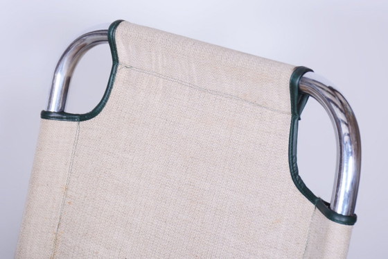 Set di due poltrone originali Bauhaus, in acciaio cromato, Germania, anni '40. – Metal, Textile (photo 6 of 10)