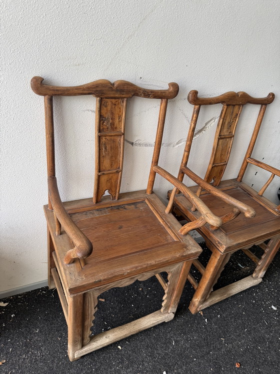 Antike Chinesische Holz-Sessel – 2er Set – Wood (photo 4 of 8)