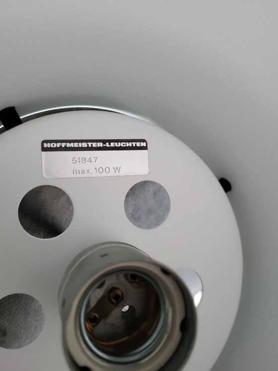 Image 1 of Vintage hoffmeister leuchten hanglamp, Scandinavische stijl, wit metaal