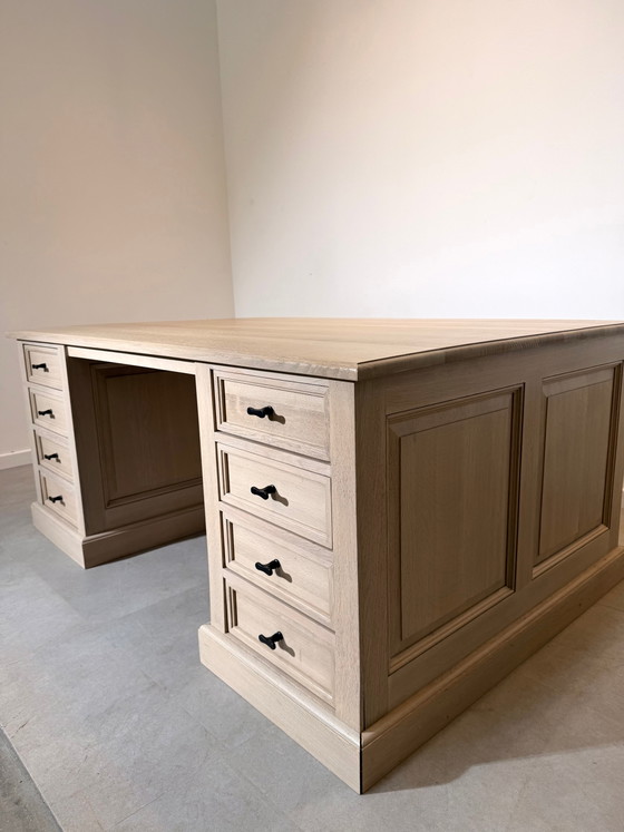 RR Interiors Double-Sided Executive Oak Desk (photo 2 of 5)