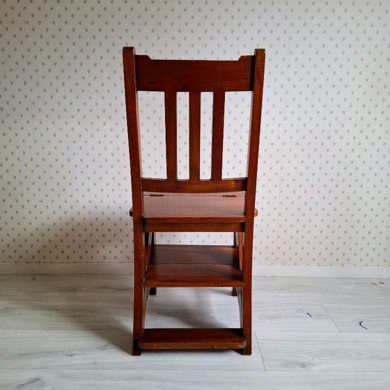 Image 1 of Silla de biblioteca de caoba - 'Silla metamórfica'