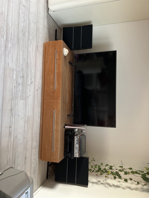 Custom made walnut television cabinet