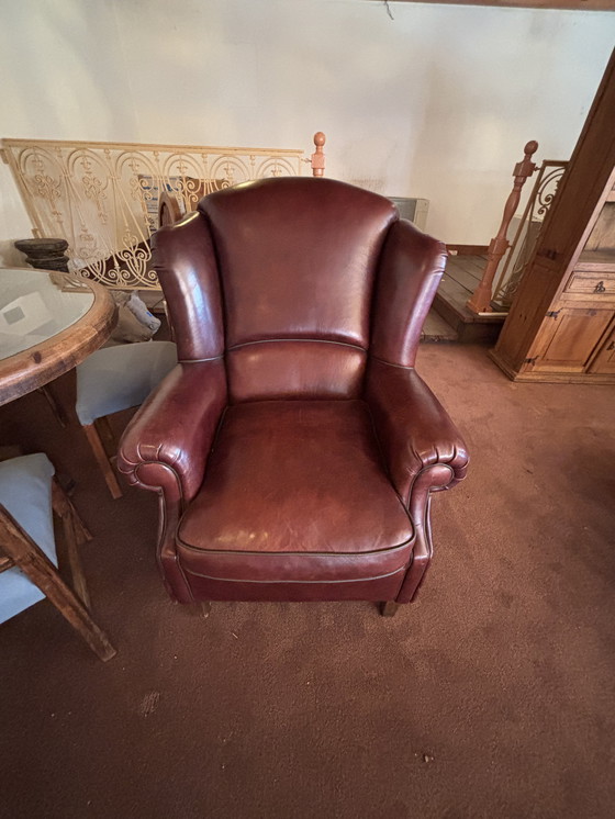Image 1 of Leren fauteuil van zeer goede kwaliteit