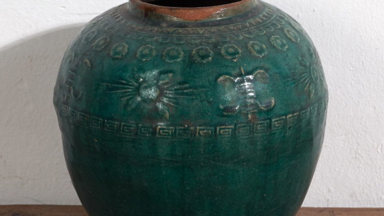 Kleine antieke smaragdgroene vaas (ca. 1820) #12 – Vazen, Ceramic (photo 3 of 34)