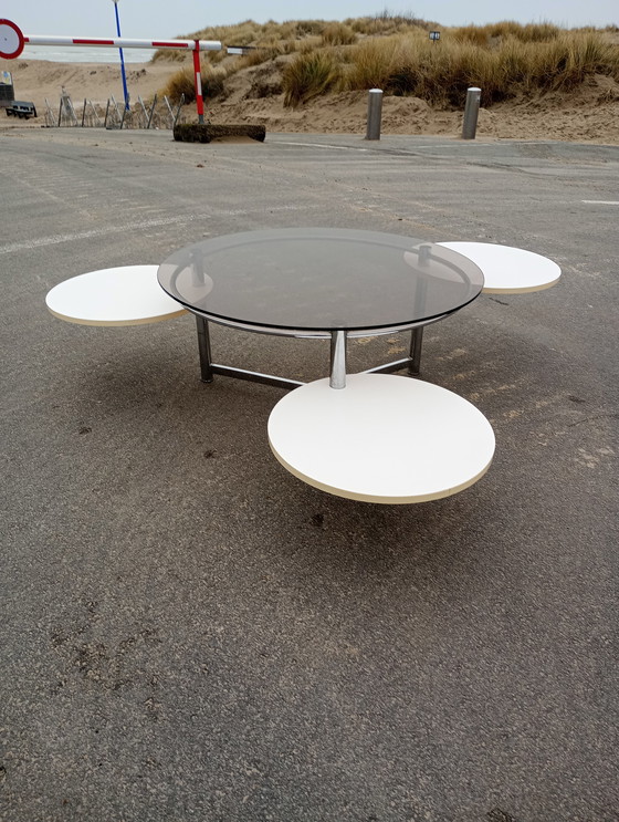 Image 1 of Space age coffee table modular chrome, smoked glass