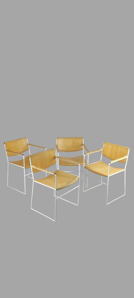 Sillas de comedor Arco posmodernas de la década de 1980