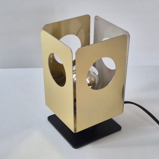 Vintage tafellamp uit de jaren 60 van verguld metaal, jaren 60 Space Age, jaren 60