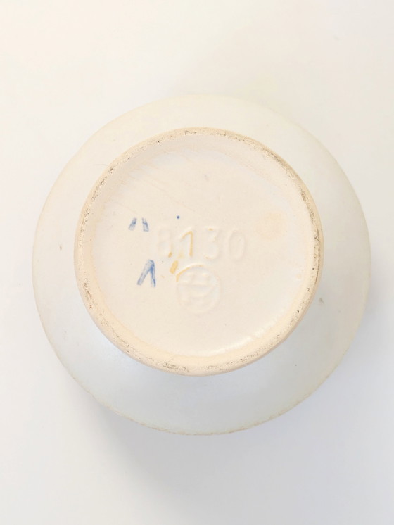 Image 1 of Fioriera vintage in ceramica VEB Haldensleben di metà secolo | Germania dell'Est | Beige e marrone ruggine