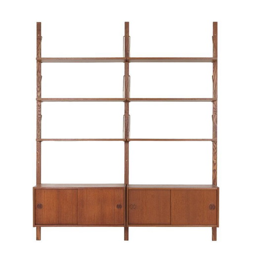 Estantería modular de teca, diseño danés, década de 1960, fabricada en Dinamarca.