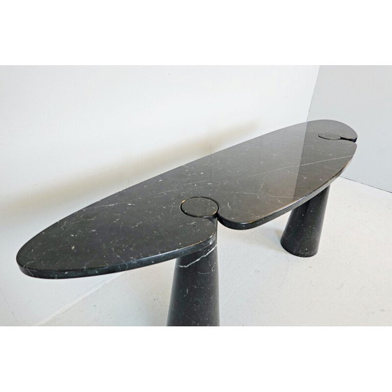 Image 1 of Vintage Angelo Mangiarotti Eros Black Marble Console In Nero Marquina