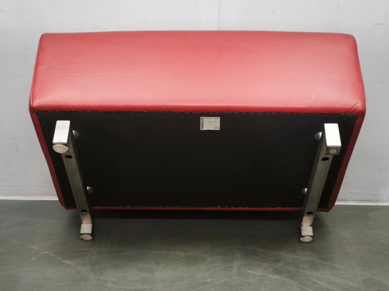 Fauteuils Lounge Oversize en Cuir Rouge et Ottoman Wittmann, Autriche (photo 5 of 20)