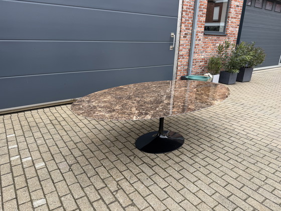 Image 1 of Original oval Knoll Tulip dining table (244x137cm) Emperador