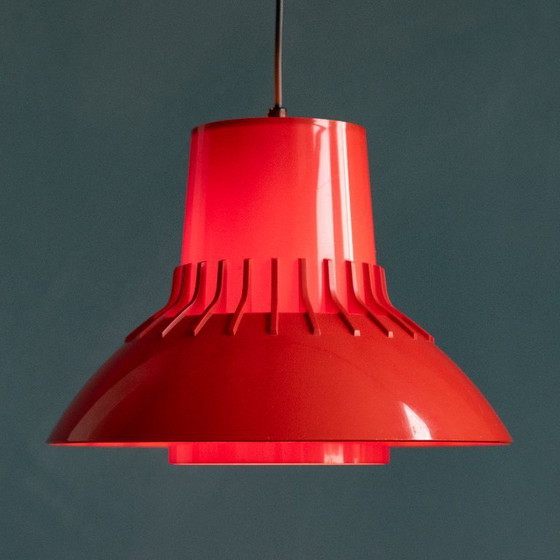 Image 1 of Lampada a sospensione scandinava rossa di Sven Middelboe per Nordisk Solar
