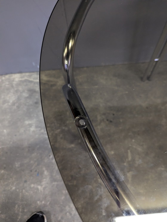 Image 1 of Vintage dining table chrome/ smoked glass