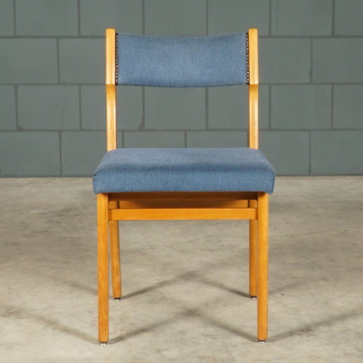 6er-Set Vintage-Esszimmerstühle – blau