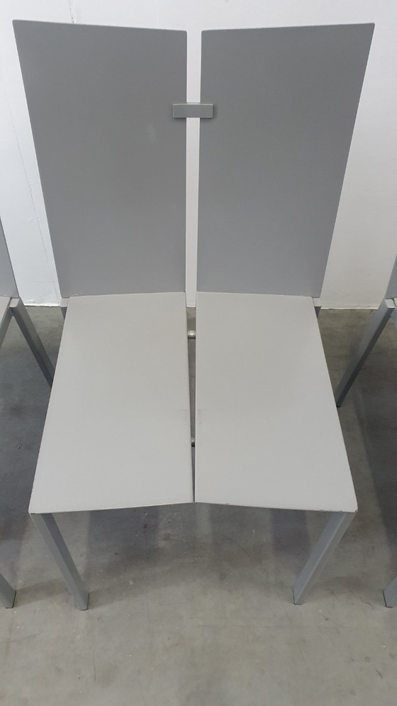 Image 1 of 6x Frans van Praet vintage stoelen belgo chrom 2000s minimalistisch design