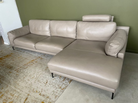 Image 1 of Canapé d'angle cuir designer italien