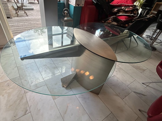 Beautiful Dining Table Made of Stainless Steel and Glass – Knoll, rvs (photo 12 of 12)