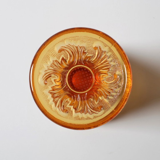 Verre à pied ambré vintage Arabesque / Gobelet à vin Baccarat / Vallerysthal & Portieux / France / Années (photo 6 sur 12)