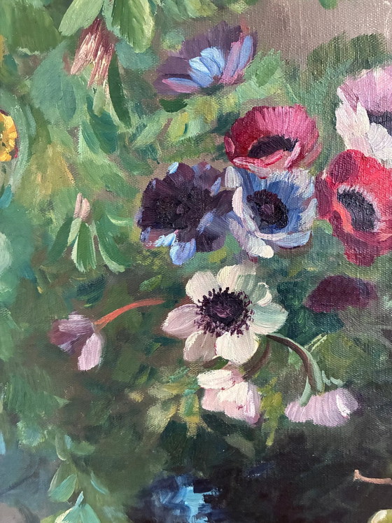 Large vintage original floral still life painting with fruit – Paintings & Drawings, Wood, Canvas (photo 11 of 21)