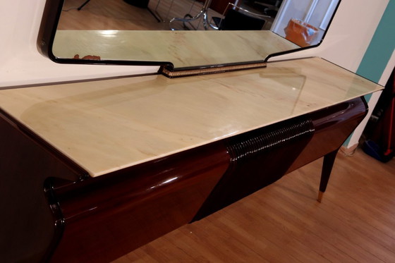 Image 1 of Credenza di metà secolo di Osvaldo Borsani, mogano, palissandro e onice, Italia, anni '50