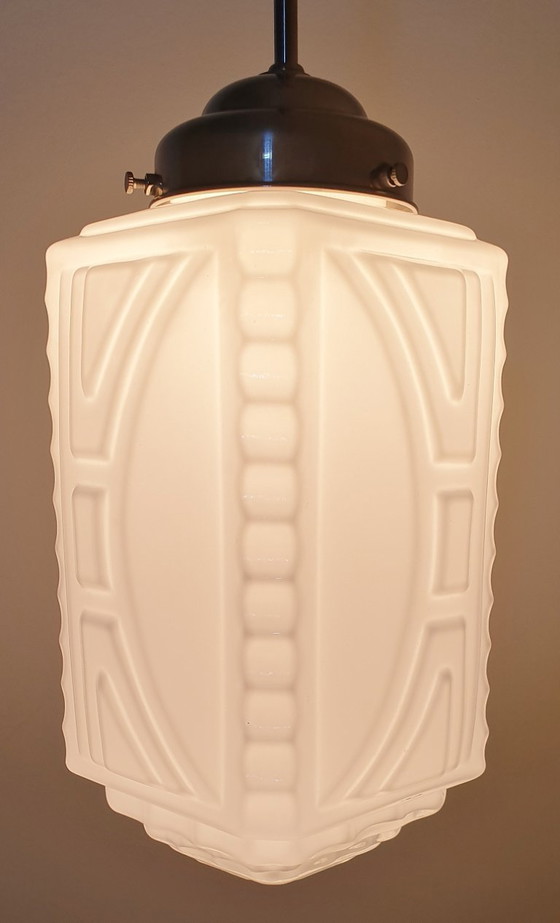 Image 1 of Art Deco hanglamp opaline glas 