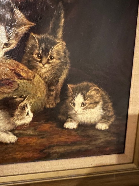 Image 1 of Mother Cat With Three Kittens/Cornelis Raaphorst
