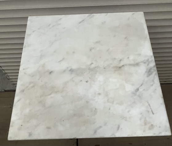 Antique French bedside table with a marble top Height: 82cm Top 40x40cm – Nightstands, Wood (photo 3 of 6)
