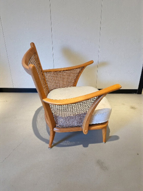 Image 1 of Loungefauteuil uit het midden van de 20e eeuw, vlechtwerk, Paul Boman, 1940, Finland