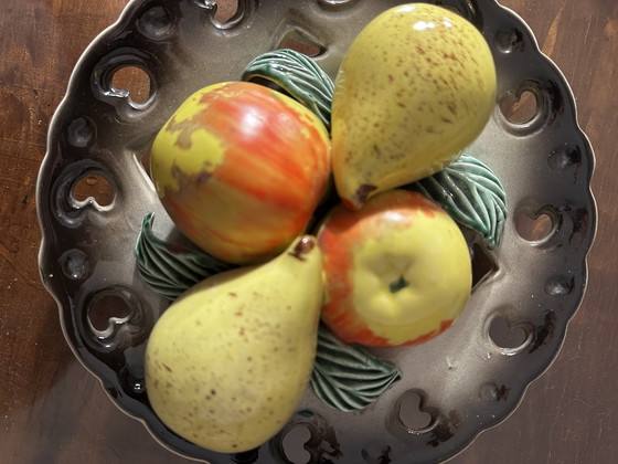 Image 1 of Vintage assiette Barbotine en ajourée