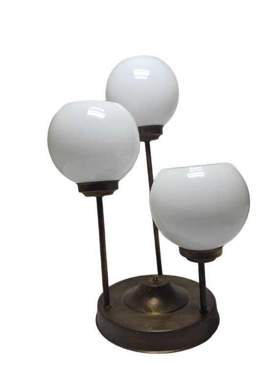 Lampadario in stile Art Déco, Polonia, anni '60 – Glass, Metal (photo 7 of 12)
